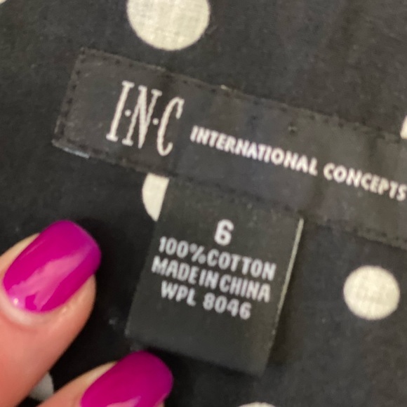 INC Polka Dotted Cotton Flared Skirt & Top Set - Picture 5 of 7